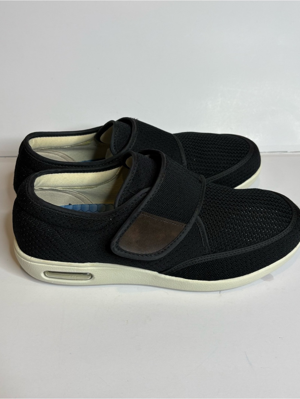 Men's Black Slip-On Comfort Loafers with Adjustable Strap